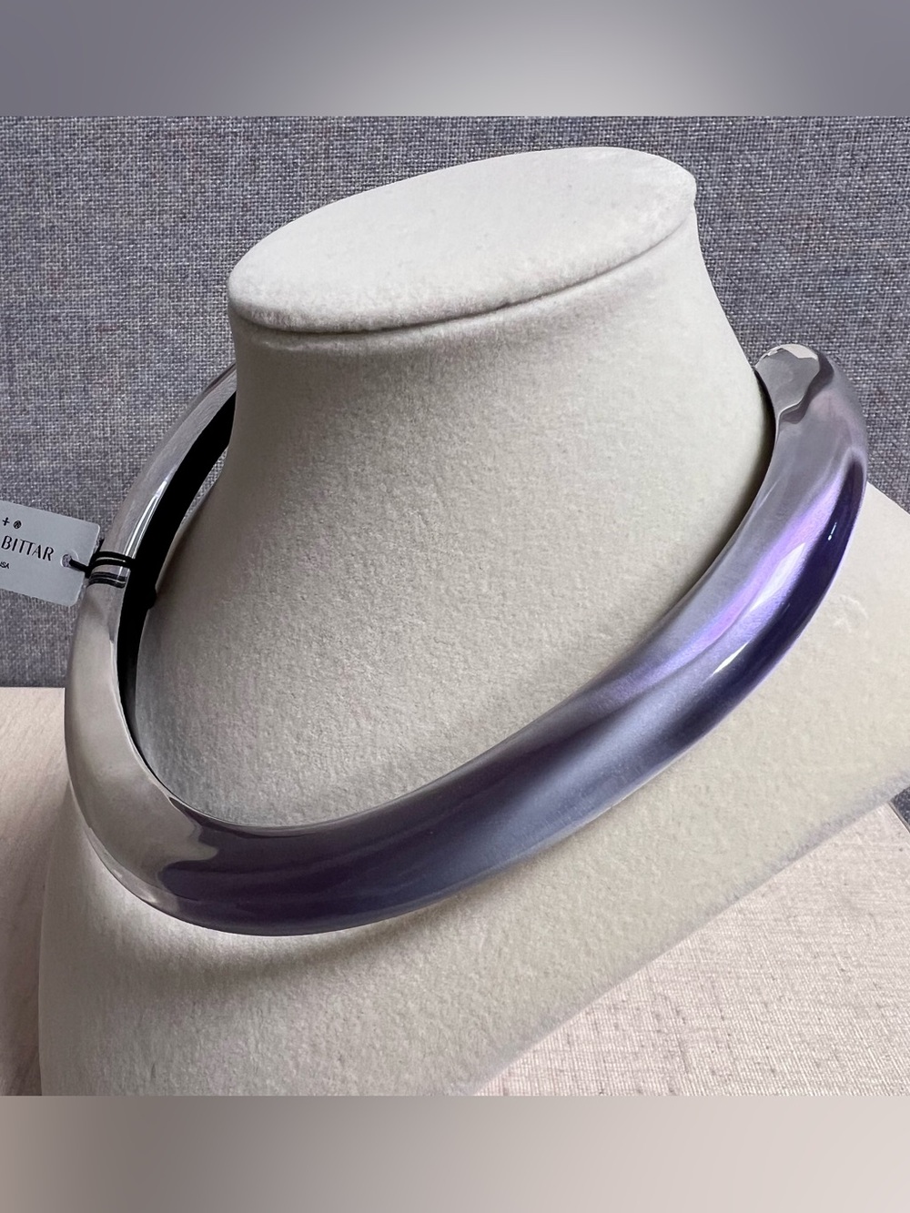 Alexis Bittar Liquid Lucite Collar Necklace In Clear & Purple NWT